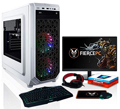 Fierce TERRA 16 RGB Gaming PC - Veloce 4GHz Quad-Core AMD Ryzen 3 3200G, 1TB HDD, 16GB, AMD Radeon Vega 8 Grafica, Win 10 installato, Tastiera (QWERTY), Mouse, 21.5-Pollici Monitor, Headset 222039