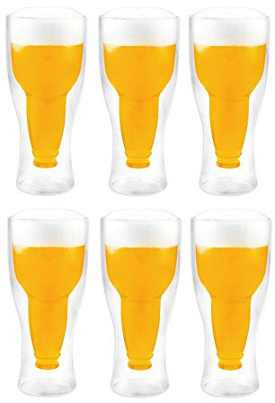 Bloomix – Juego de 6 vasos de cerveza con 340 ml. – Disfruta durante más tiempo su cerveza fría.