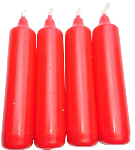 25er Pack Adventskerzen rot ca. 25 x 135 mm (25 x 4 Stück) Weihnachtskerzen, Christbaumkerzen, Pyramidenkerzen, Baumkerzen, Kerzen
