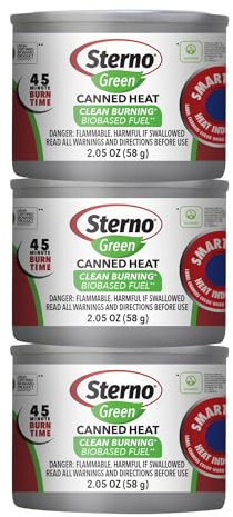 Sterno 20602 Entertainment - Combustibile da cucina, confezione da 3 pezzi, in gel, colore: rosso