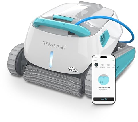 Dolphin Formula 40i Robot limpiafondos automático para Piscinas enterradas de 12m - Limpieza de Fondo, Paredes y línea de flotación - Control por la App