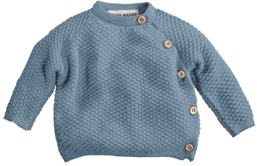 Bio Baby Jacke Schlüttli Strick 100% Bio-Baumwolle (KbA) GOTS zertifiziert, Blau, 86/92