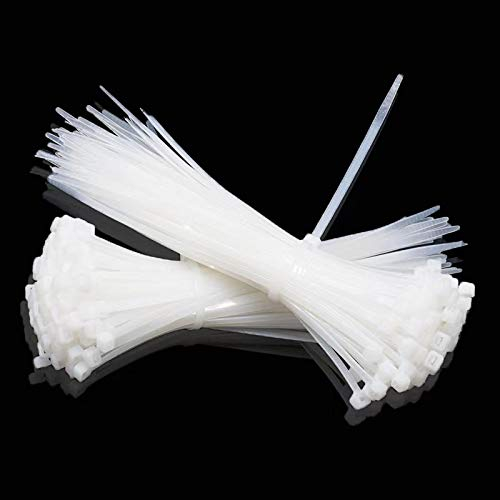 Kabelbinder 500 Stück Kabelbinder Weiß 200mm x 3,6mm Kabelbinder uv Beständig Selbstsichernde Nylon-Kabelbinder für Industrie Werkstatt Garagen Elektriker Haushalt Büro