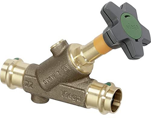 Viega Schrägsitzventil mit SC Easytop 2237.5 in 35mm Rotguss mit Pressanschluss
