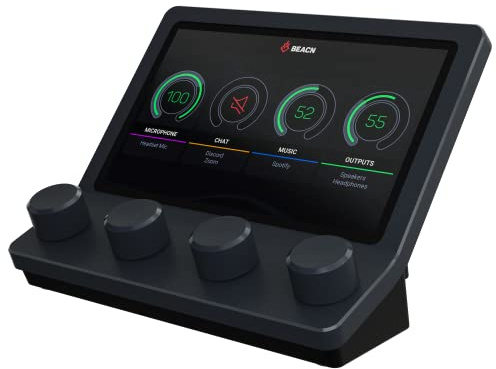 BEACN Mix USB C Audio Controller | Windows Audio Mixer for PC Gaming or Work | 4-Channel Audio Control with 5 Full-Color Display & Precision Knobs | Drag-and-Drop Customization (Dark)