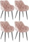 CLP 4er Set Stuhl Tanna Samt I Gesteppter Polsterstuhl I Esszimmerstuhl Mit Bodenschonern, Farbe:pink