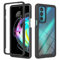 SEAHAI Cover per Motorola Edge 20, Rugged Custodia Trasparente Full Body Antiurto PC TPU Sottile Bumper Silicone Protettiva, Staccabile Cellulare Case per Motorola Edge 20 - Nero