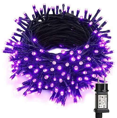 PhilzOps Halloween Catena Luminosa, 20M 200 LED Viola Stringa Luci Esterno 8 Modalità Impermeabile Natale Catena di Luci per Decorazioni Interno Festive Festa Nozze Giardino Balcony Finestra