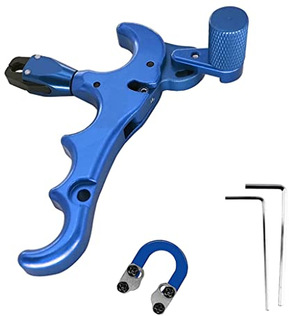 HoveeLuty Bogenschießen -freisetzungsverbindungs Bogenhilfe Releaser Aids Daumen D Loop Seil Einstellbar 4 Finger 360 Grad Drehung des Bogens