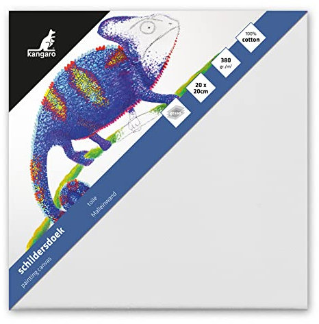 Kangaro K-810021 Leinwand, Canvas, Weiss, 20x20cm