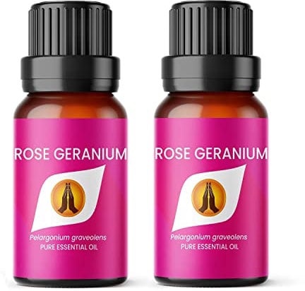 Aroma Energy | Rose Geranium Essential Oil - 20ml (2 x 10ml Bottles) - 100% Pure & Natural
