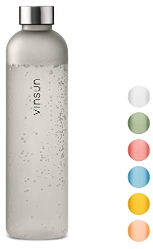 VINSUN Gourde Sport 650ml Gris - Tritan sans BPA, Anti-Fuite, Ecologique - Bouteille d'eau Reutilisable pour Velo, Randonnee, Voyage, Fitness, Gym, Travail, École