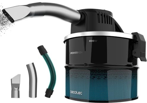 Cecotec Aspiratore per Cenere Compatto da 4L Conga Ash 1000 Home. Potenza 600W, Ultraleggero, Potenza di Aspirazione 13 KPa, Tubo Rivestito in Metallo, Maniglia per il Trasporto, Cavo da 3,5 m