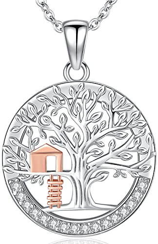 Collier Arbre de Vie Argent Sterling 925, Pendentif Arbre de Vie pour Femme, Bijoux Arbre de Vie pour Femme Filles Maman