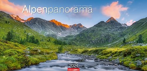 Alpenpanorama - Kalender 2024 - Weingarten-Verlag - Fotokalender im Panoramaformat - Wandkalender mit fantastischen Landschaftsfotos - 68 cm x 33 cm