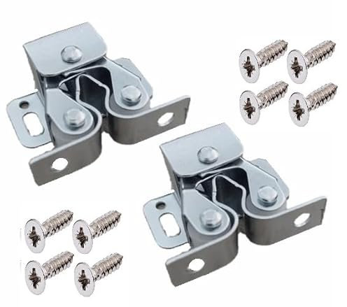 Roller Catch Cupboard Cabinet Door Latch Twin Double Catches Caravan Boat (2 Pack)