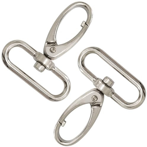 AERZETIX - C68096-2er-Set drehbare Karabinerhaken für gurt/tasche 40 mm - gürtel schlüsselanhänger umhängetaschen - silberfarben - aus metall