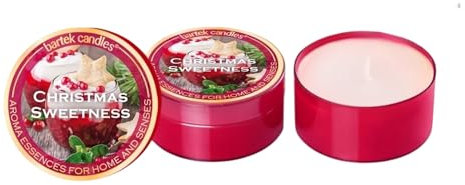 Dekohelden24 Dosenkerze/Duftkerze als 3er Set in Kunststoffschale,Weihnachtsduft, Duftrichtung Christmas Sweetness 40g je Kerze H/Ø: ca. 3 x 5,5 cm.