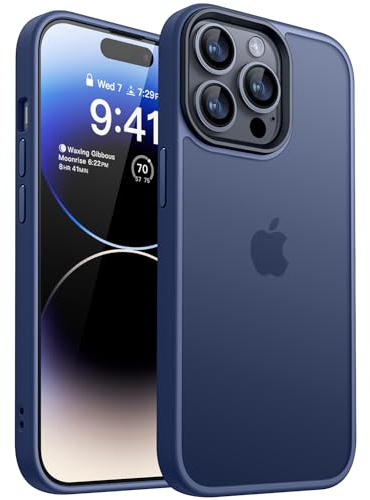 CANSHN Upgrade für iPhone 14 Pro Hülle [Militärschutz] Schutzhülle Samtige Touch Slim Matt Anti-Kratzen Dünne Handyhülle iPhone 14 Pro Case, Dunkelblau