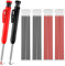 TRIITECH Lot de 2 porte-mines de charpentier - Pour le travail du bois - Porte-mine - Outil de marquage - Crayons de construction pour marquage, gribouillage, dessin, travail du bois (noir, rouge)