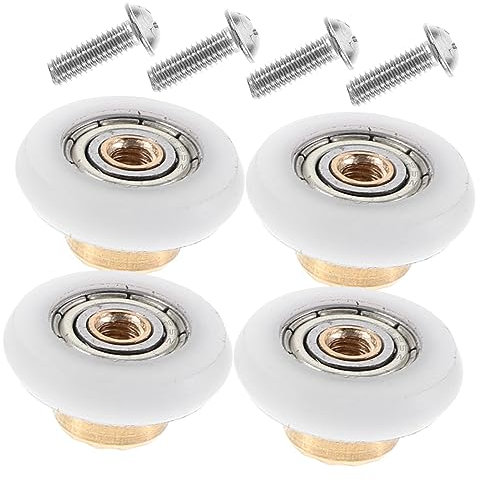 4 Stück Schiebetürräder radwechsel in der duschtür schiebetür beschlag schibetürenbeschlag set Duschtürläufer Gleitschienen für Duschtüren altmodisch Rolle Hardware hängendes Rad
