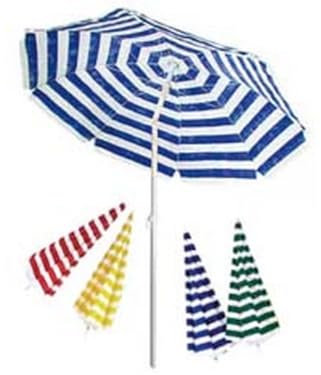 1PEZZO OMBRELLONE DA SPIAGGIA IN TNT A RIGHE TONDO CM.180 - colore bianco/rosso