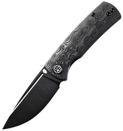 Petrified fish PFP01 mini Beluga Klappmesser, 2.99 14C28N Stahl Klinge G10 Griff EDC Taschenmesser (Carbon Fiber Black Stonewashed)