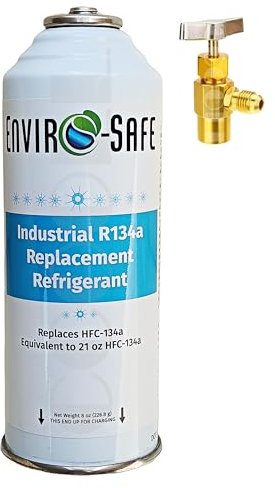 ENVIRO-SAFE Refrigerants, Inc. Industrial R134a Ersatz-Kältemittel Speziell für SUV oder größere Klimaanlagen - umweltfreundlich (134aINDUST+Adapter)