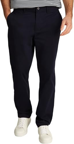 Tommy Hilfiger Herren Chino Hose Denton Satin Straight Fit, Blau (Desert Sky), 34W/40L