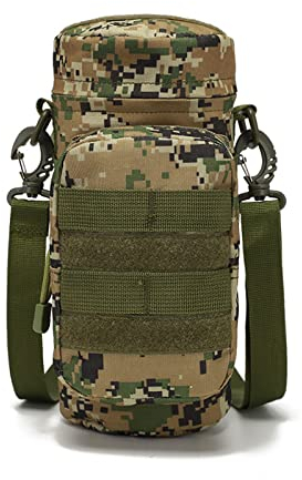 GAOINTELL Porte-bouteille d'eau pour sac de voyage en plein air camping randonnée cyclisme pêche chasse bouteille d'eau bouilloire porte-sac avec bandoulière avec poches pour une bouteille d'eau