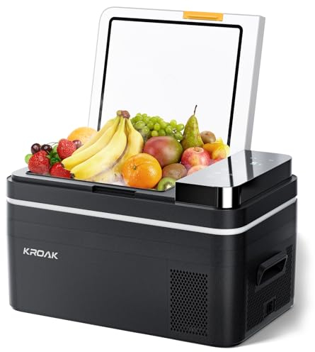 HCALORY (KROAK) 28L Kühlbox Kompressor -20℃~20 ℃,12/24V Mini Kühlschrank Elektrische Kompressor,Tragbar Auto kühlschrank Gefrierbox für Auto, Camping,Lkw, Boot, RV