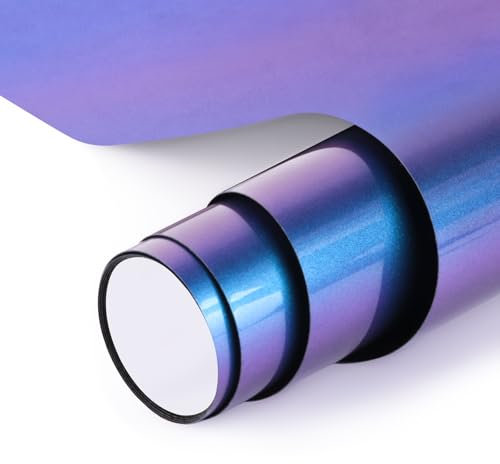 NANAPLUMS Chamäleon Plotterfolie Textil - Heat Transfer Vinyl PU Transferfolie Plotter Flexfolie für Textilien, zum Aufbügeln für DIY T-Shirt, Stoffe (Chamäleon E6)