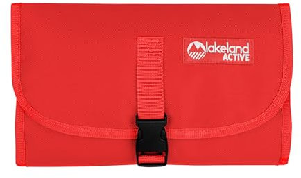 Lakeland Active Eskdale Trousse de toilette de voyage pliable à suspendre pour homme et femme, Rouge, Taille unique, Trousse de toilette