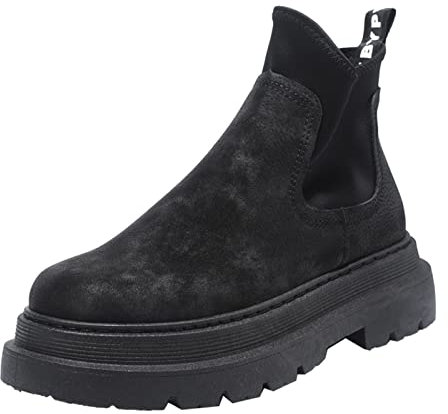 Scarpe da Uomo Scarpe Scarpe Casual di Alta Adatte per Camminare Scarpe Casual Scarpe Gomma Pioggia Stivali Campagna 38 (Black, 40)