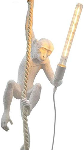 Monkey Hängeleuchte Affe Hängelampe Kreative Harz Hanfseil Kronleuchter Restaurant Insel Licht E27 höhenverstellbare Deckendekorbeleuchtung für Bar, Café, Studio, Esstisch, Octopus Füße