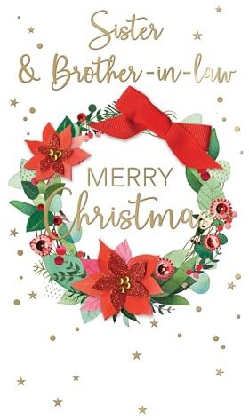 Embellished Sister & Brother-in-Law Champagne Hand-Finished Christmas Card XCDC449