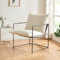 [en.casa] Sessel Utsjoki 90 x 61 x 70 cm Loungesessel Relaxsessel mit Metallgestell Lesesessel Einzelsofa mit Polsterkissen Polstersessel Cocktailsessel Polsterstuhl Schwarz/Beige
