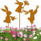 CIYIN 3 Stück Osterdeko für Draußen, Oster Hase Gartenstecker Deko Rost, Metall Osterhasen als Rostige Gartendeko, Osterhase Rost Deko,für Ostern Deko Rostdeko Gartendeko