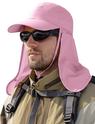 Ausing Cappello da Pescatore Uomo Cappello Estivo Protezione UV Rosa