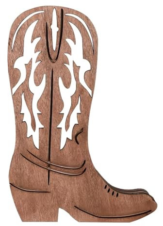 Wall Planter, 20,6 x 3,35 x 12,6 cm, Cowboy Boot Vase, dekorativer Pflanztopf, Holzfarmhaus, Boho, Wandschmuck mit Vintage Western-Anhänger für Zuhause und Balkon