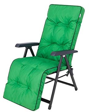 Bjird Liegenauflage 160x50x8 cm - Auflage für Gartenstuhl mit Fußstütze, Gartenliege und Liegestuhl – Wasserabweisend, UV-beständig, mit Bindebändern und Gummibefestigung - 160 x 50 cm, Grün