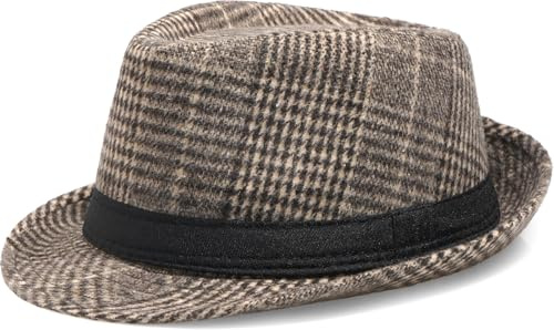 WULIQIUQIU Classic Fedora Hat for Men Women Retro Gatsby Trilby Bowler Cap Jazz Hats