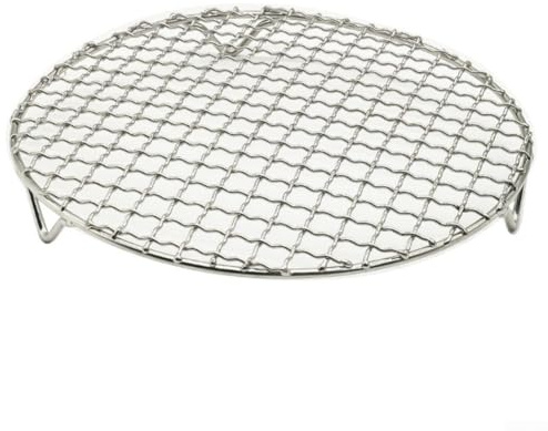 Set mit 2 runden Edelstahl-Kochrosten zum Backen, Braten, Dämpfen und Grillen mit rostbeständiger Konstruktion für gleichmäßige Wärmeverteilung (13 cm)