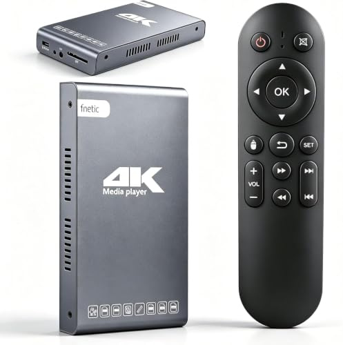 Lettore multimediale digitale HDMI 4K e custodia HDD 2 in 1, lettore video MP4 TV HD 4K a 60 Hz per unità USB di tipo C/scheda SD, segnaletica digitale, riproduzione automatica in loop