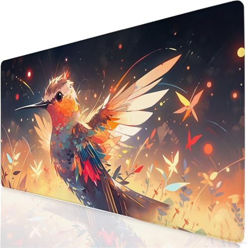 Bird Mouse Mat 1500x800x3mm XXL Gaming Mouse Pad Animal Desk Mat, Gaming Keyboard Mousepad Improved Precision and Speed, Desk Accessories with Non-Slip Base and Stitched Edge for Office Home YG-745