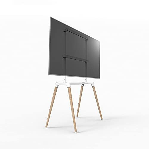 Mobile TV Stand con Piedini in Legno per TV LED LCD OLED 55-75 Pollici - Montaggio a Pavimento Freestanding Compatibile con Funzioni di Montaggio a Parete