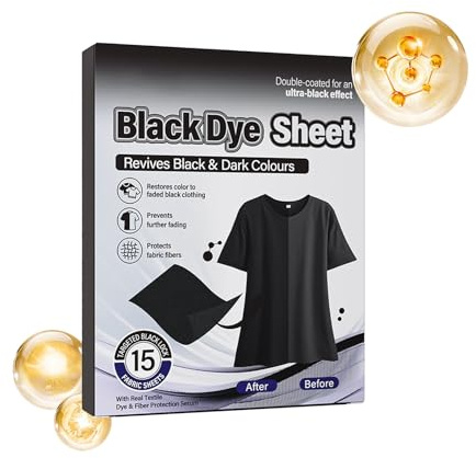 15 Piezas Toallitas De Color Negro, Restaurador De Color Para Ropa Revive, Toallitas Refrescantes Textiles Paras Ropa Oscura, Anti-Decoloración Para Camisetas Vaqueros Pantalones