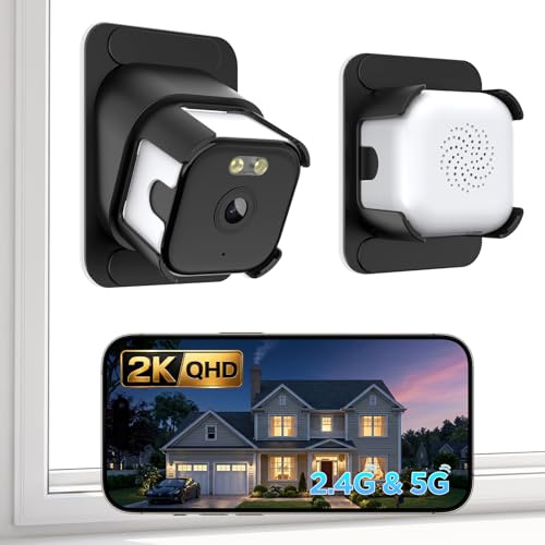 Acebliss 3MP 2K Window Security Camera - 2.4GHz & 5GHz WiFi Window Cameras for Home Security Looking Outside with Bracket, AI Color Night Vision, Person & Motion Detection, Anti-Glare, Anti-Reflectio