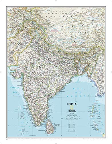 India Classic, Tubed: Wall Maps Countries & Regions: Political Map (National Geographic Reference Map)