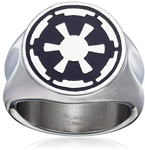Star Wars Jewelry Men's Imperial Symbol Stainless Steel Ring, Size 9
